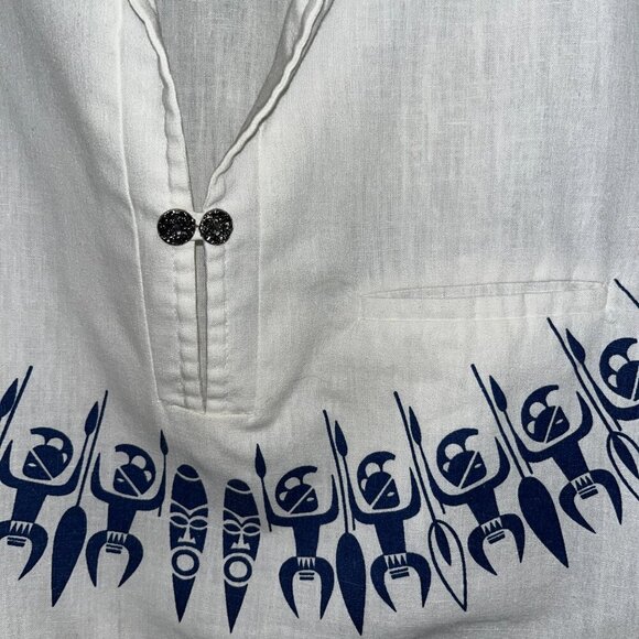 Vintage 1970's Iolani Hawaiian Aloha Shirt White - Beautiful Cond. - Men's M - Picture 4 of 9